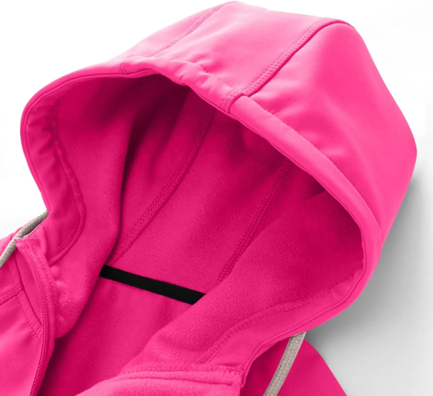 Women Full Zip Mock Neck Hooded Raincoat, Lightweight Drawstring Waterproof Windbreaker Outdoor Travel Casual Jackets