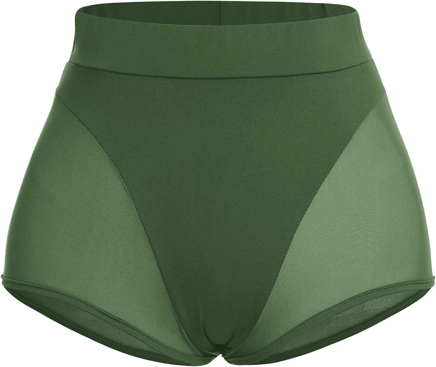 Women High Waist Mesh Tulle Spliced Activewear Yoga Shorts Dance Bottoms Rave Booty Shorts Mini Hot Pants