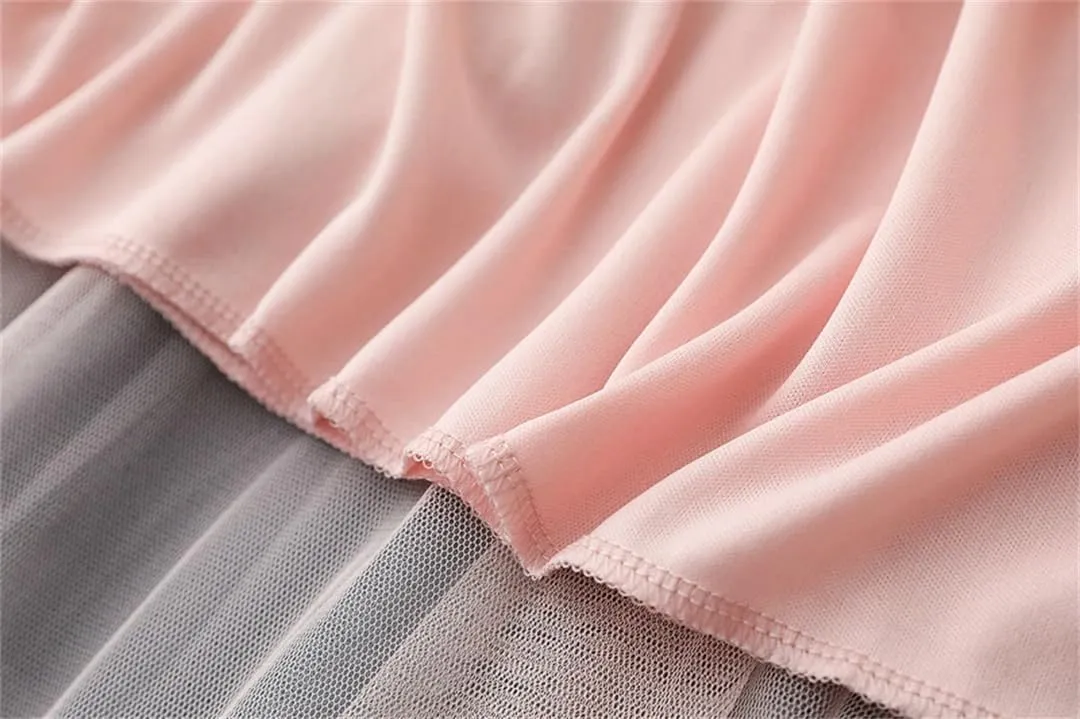 Women Irregular Midi Long Skirt A-Line Gradient Color Skirts High Waist Skirt Tulle Skirts