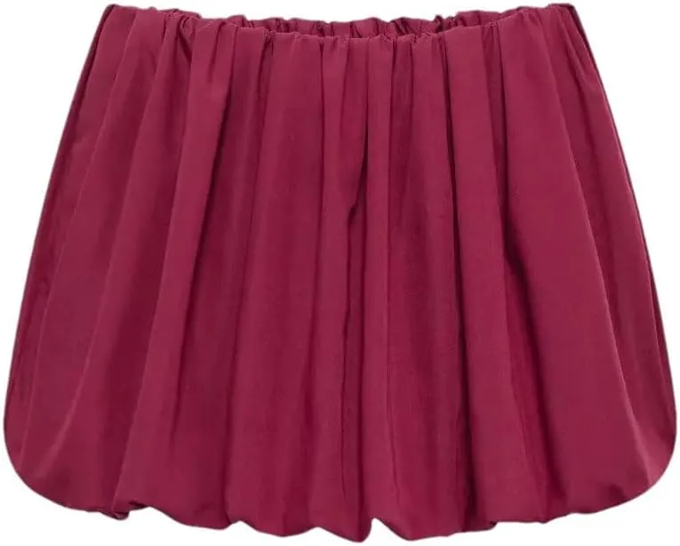 Women Mini Skirts Solid Ball Gown A-Line Pleated High Waist Y2k Classic Mini Skirts