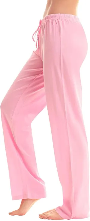 Women Pajama Pants with Drawstring Solid Wide Leg Lounge Pants Loose Elastic Waist Stretch Pj Pants Loungewear