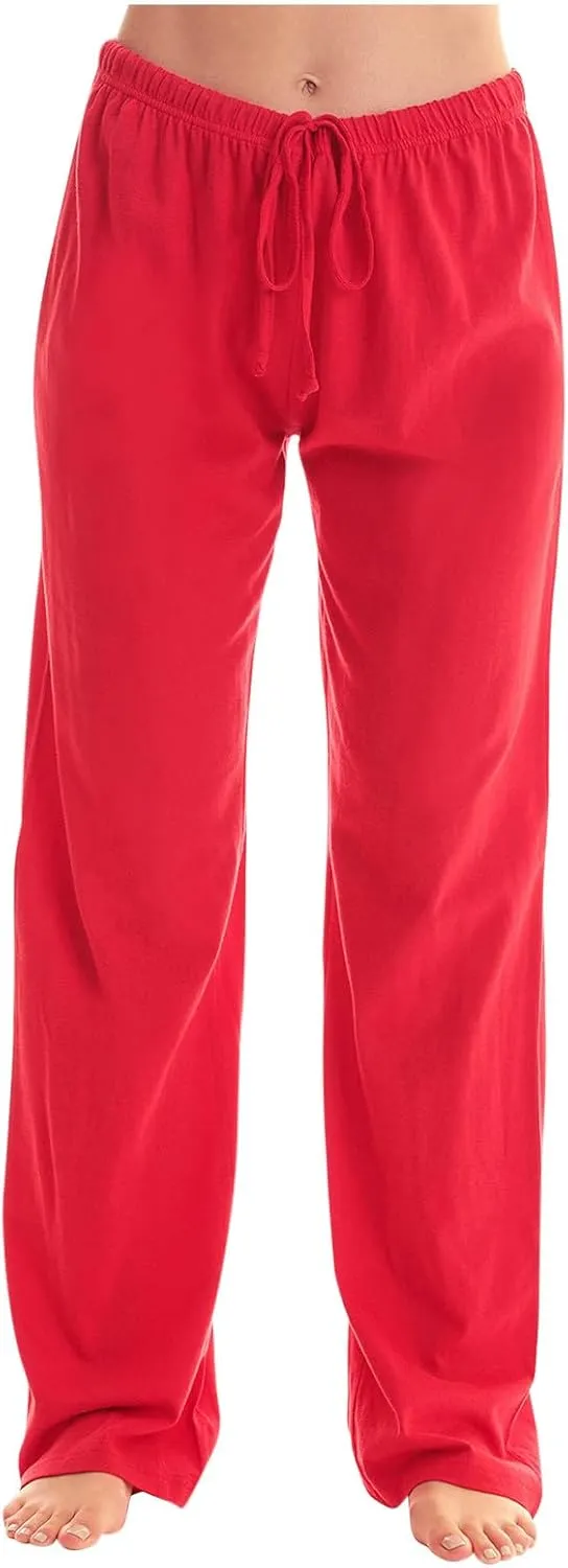 Women Pajama Pants with Drawstring Solid Wide Leg Lounge Pants Loose Elastic Waist Stretch Pj Pants Loungewear