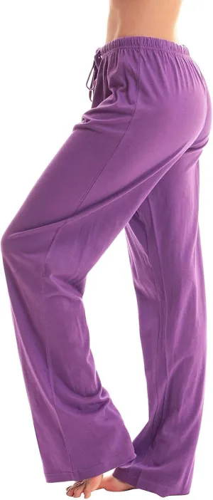 Women Pajama Pants with Drawstring Solid Wide Leg Lounge Pants Loose Elastic Waist Stretch Pj Pants Loungewear