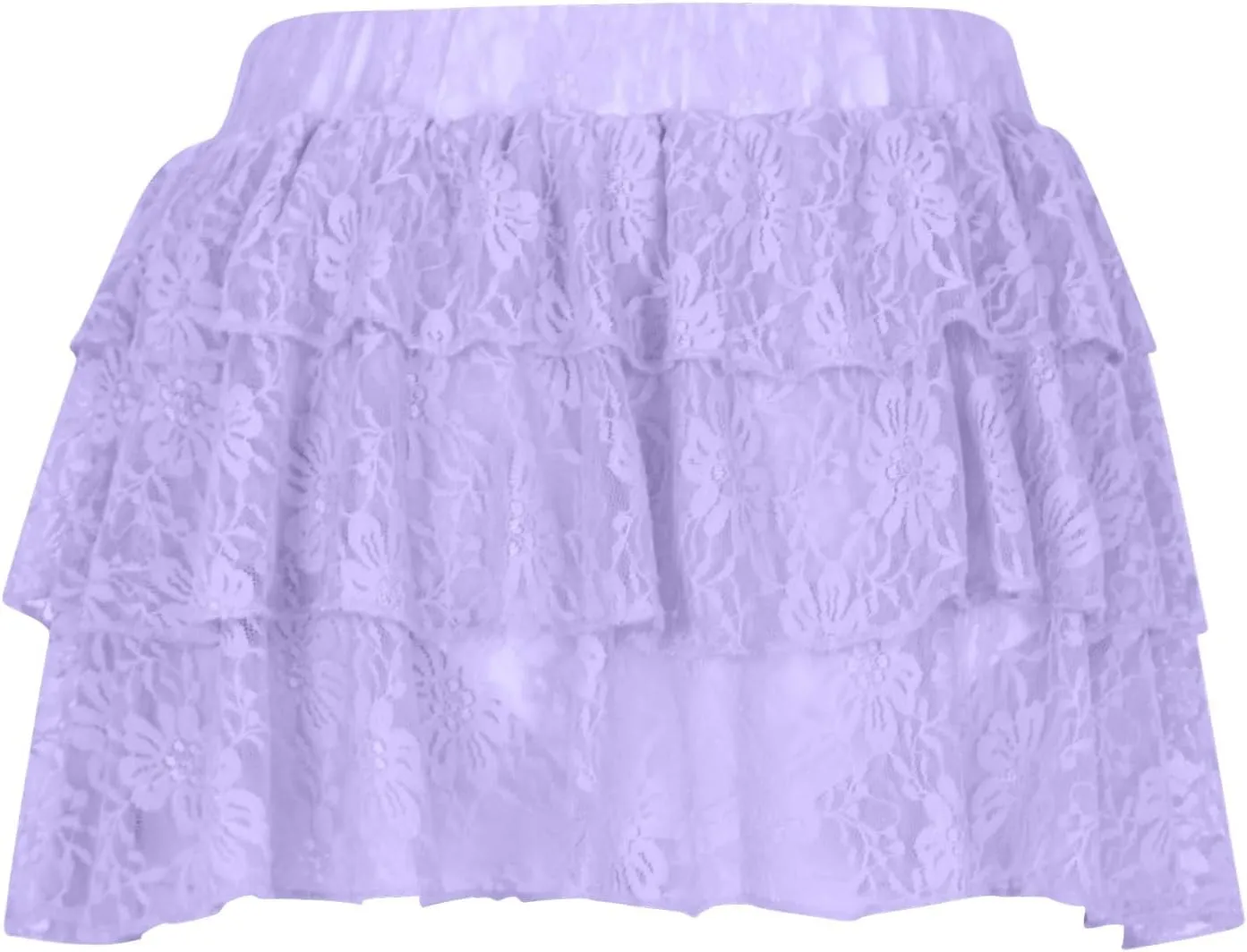 Women Ruffle Mini Skirts Summer Layered Skirt High Waist Tiered Skirt Lace Pleated Skirts Cute Flowy Skirt Streetwear