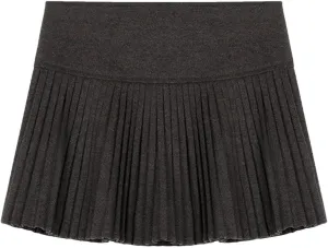 Women Solid Color Pleated A-Line Skirts Fashion Vintage Mini Skirt Loose Party Club Skirts