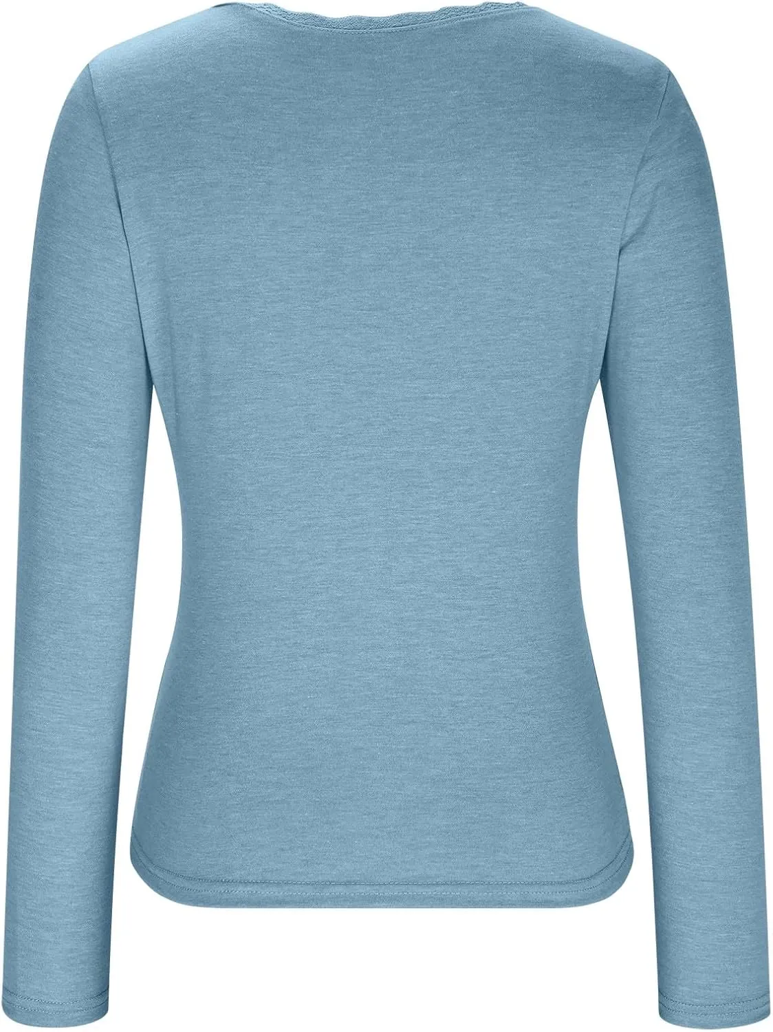 Women Spring T Shirt Tops Long Sleeve Basic Shirts Slim Fit Tshirts 2025 Casual V Neck Tees Summer Solid Tshirt