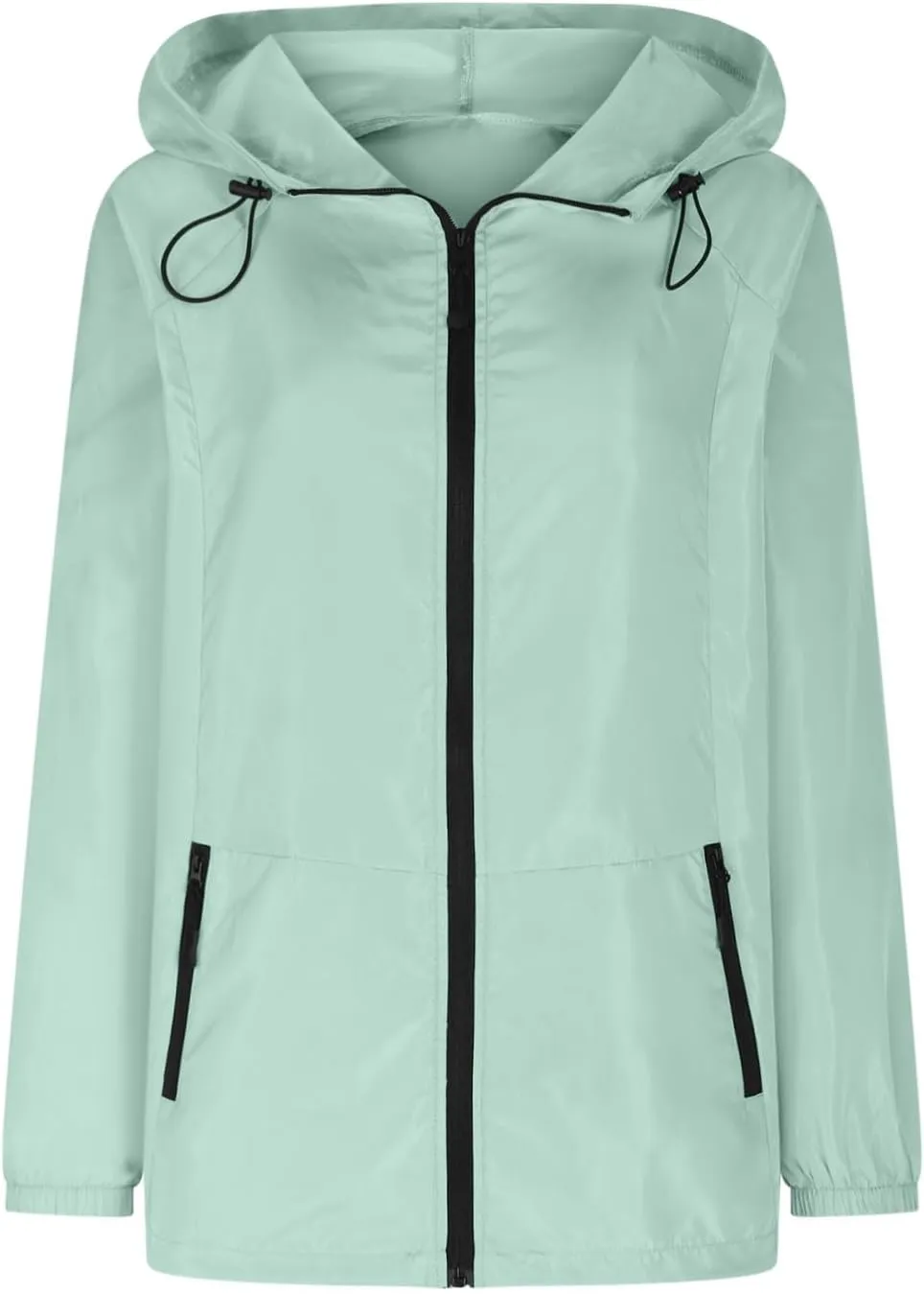 Women Waterproof Hiking Raincoat Outdoor Lined Rain Jacket Lightweight Hooded Jackets Trench Coats Fall Jacket 2024