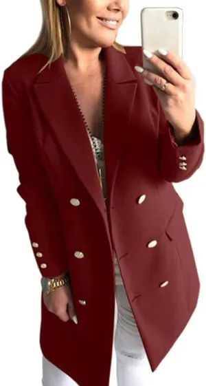 Women Winter Double Side Wear Lapel Double Breasted Midi Wool Blend Trench Coat