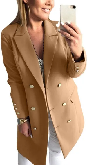 Women Winter Double Side Wear Lapel Double Breasted Midi Wool Blend Trench Coat