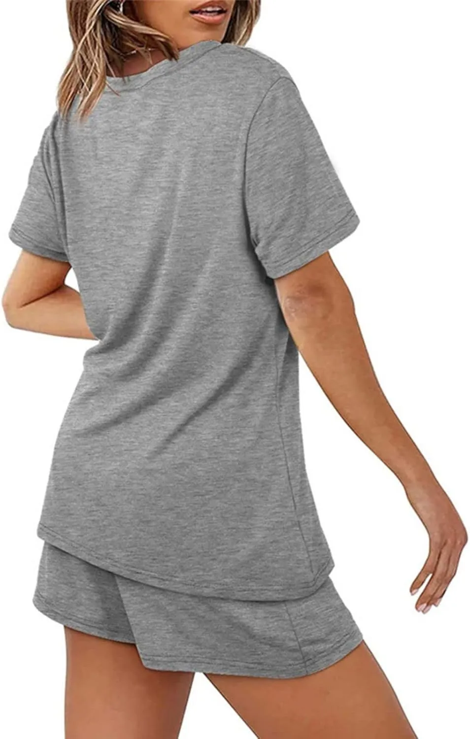 Womens 2 Piece Set, Short Sleeve Top & Shorts, as Pajamas, Loungewear or Workout Kit, Soft, Comfy, Stretch