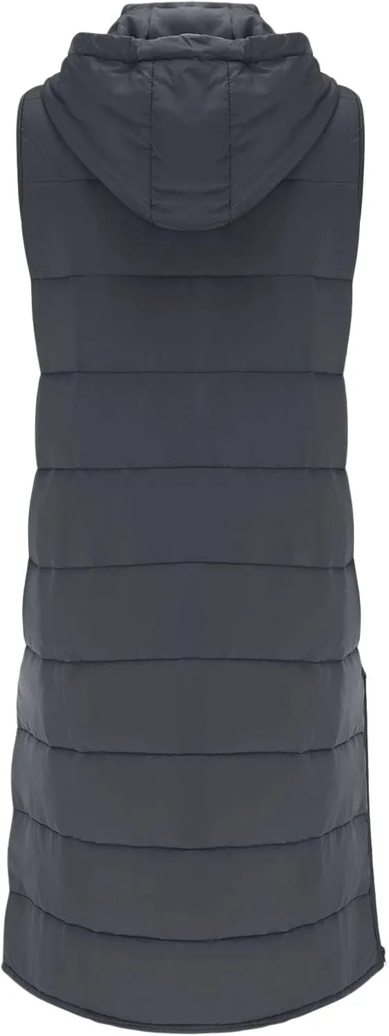 Womens 2024 Fall Reversible Vests Hooded Sleeveless Warm Cotton Coat with Pockets Vest Cotton Quilted Outdoor
