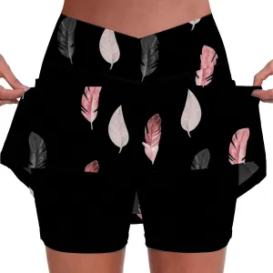 Womens Activewear Pleated Tennis Skirts Fade Pattern Printed Culottes Skinny Mid Waisted Workout Summer Soft Skirt