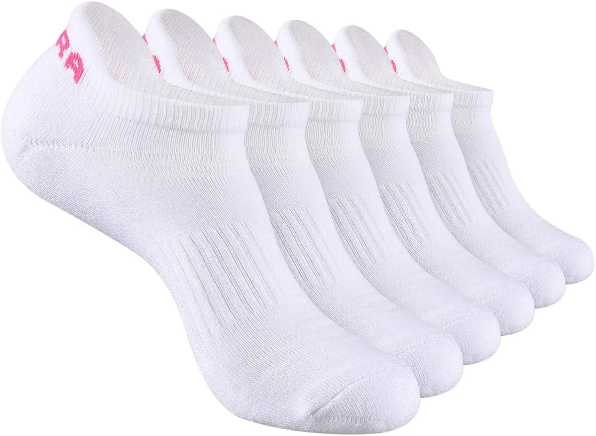 Womens Ankle Socks 6-Pairs Athletic Running Sport Socks With Cushioned Sole