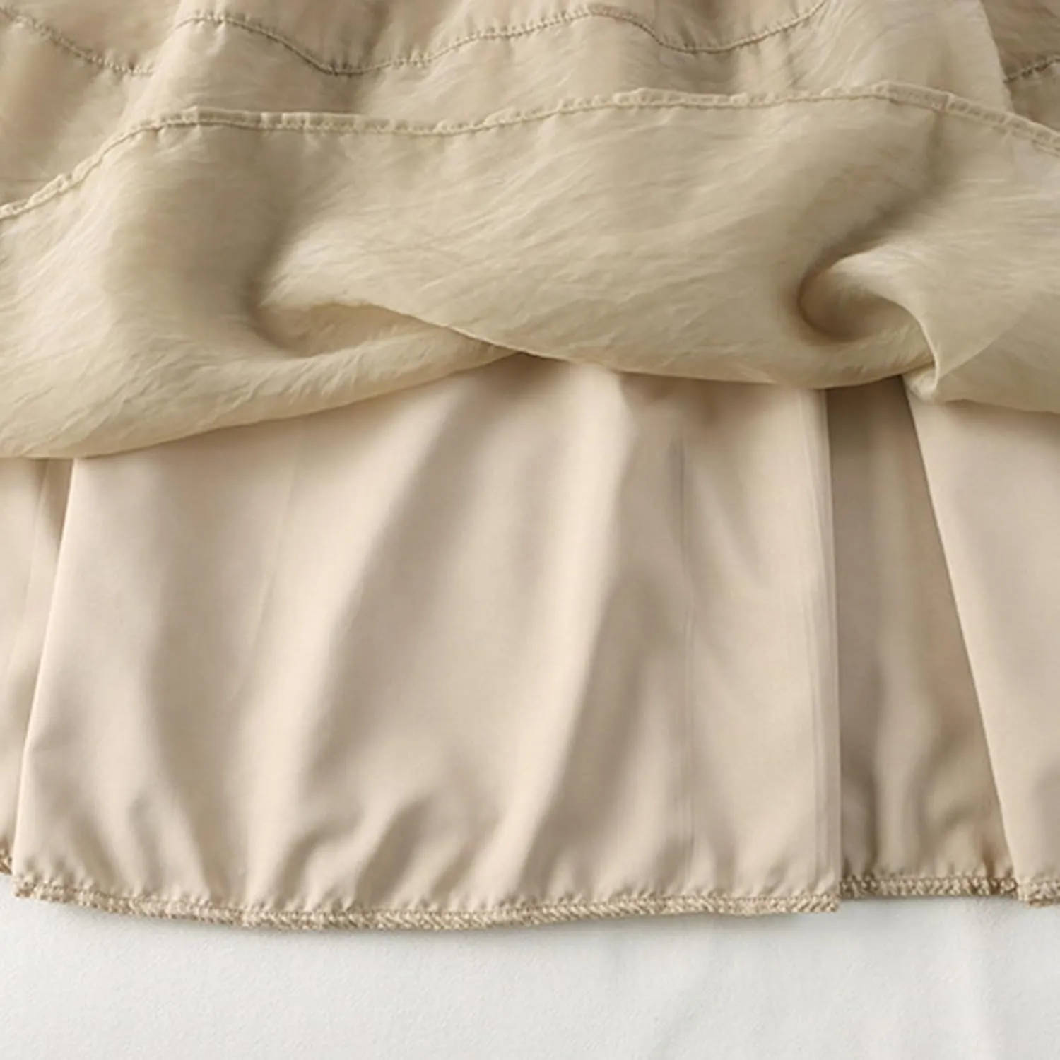 Women's Beach Skorts Summer Solid Color Elastic Waist Dance Skirts Casual Fashion Flowy Ruffle Tiered A Line Skirt