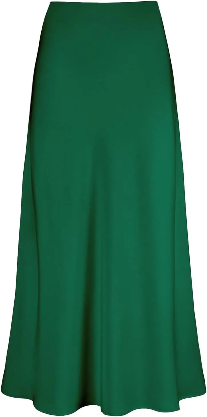 Women's Bohemian Long Skirts Flowy High Waist a Line Maxi Skirts for Women Summer Pleated Mini Skirts Boho