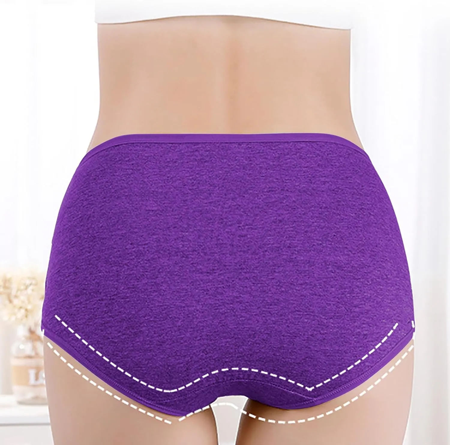 Women's Briefs Cotton Underwear High Waist Stretch Comfortable Panties Moisture-Wicking Cotton Panty Underpants