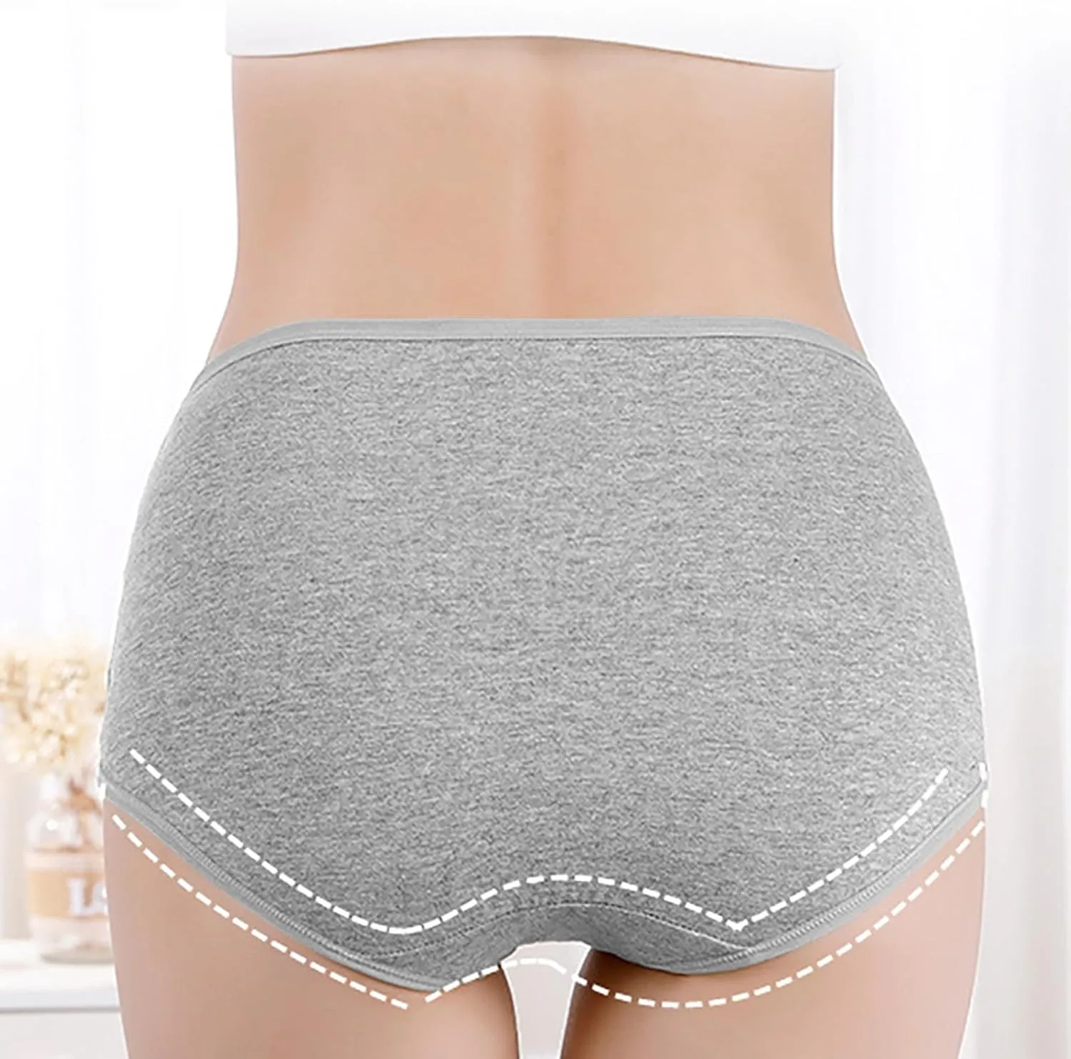 Women's Briefs Cotton Underwear High Waist Stretch Comfortable Panties Moisture-Wicking Cotton Panty Underpants