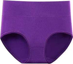 Women's Briefs Cotton Underwear High Waist Stretch Comfortable Panties Moisture-Wicking Cotton Panty Underpants