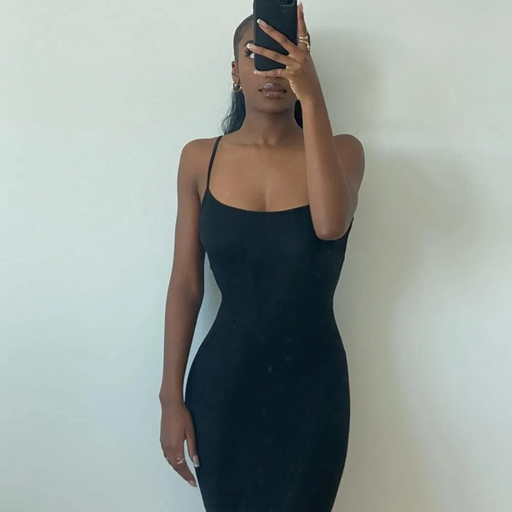 Women's Casual Lounge Slip Long Dress Sleeveless Bodycon Maxi Dresses Solid Color