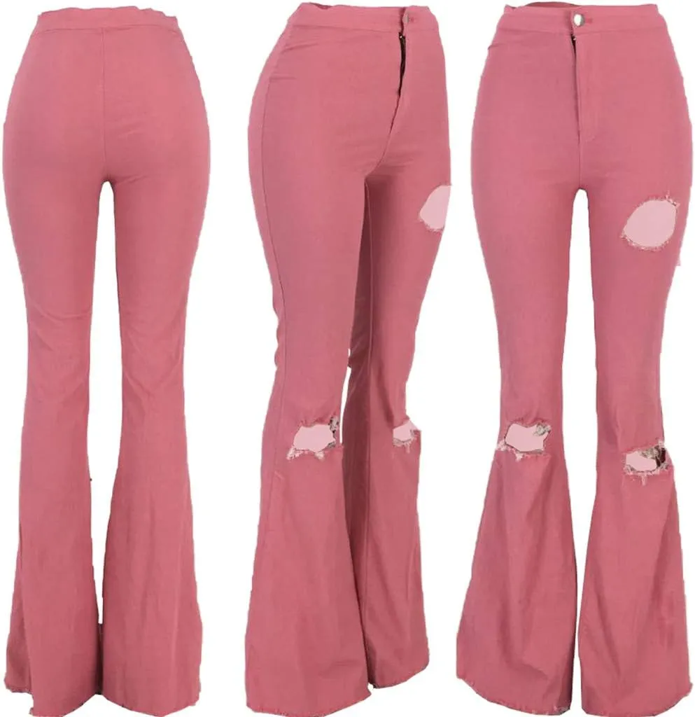 Womens Casual Straight Leg Jeans Petite to Plus Size Stretch Wide Leg Jeans Baggy Loose Flared Mom Jeans