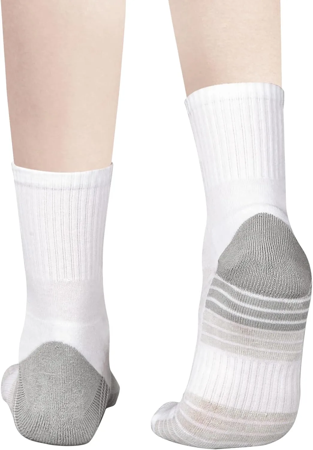 Womens Cotton Cushioned Crew Socks for Women, Moisture Wicking Casual Everyday Work Gym Tennis Training Athletic Socks