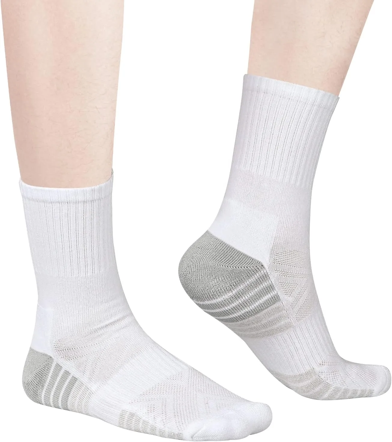 Womens Cotton Cushioned Crew Socks for Women, Moisture Wicking Casual Everyday Work Gym Tennis Training Athletic Socks