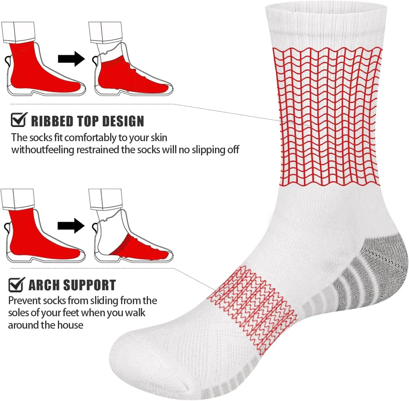 Womens Cotton Cushioned Crew Socks for Women, Moisture Wicking Casual Everyday Work Gym Tennis Training Athletic Socks
