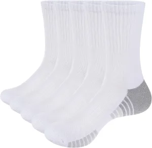 Womens Cotton Cushioned Crew Socks for Women, Moisture Wicking Casual Everyday Work Gym Tennis Training Athletic Socks