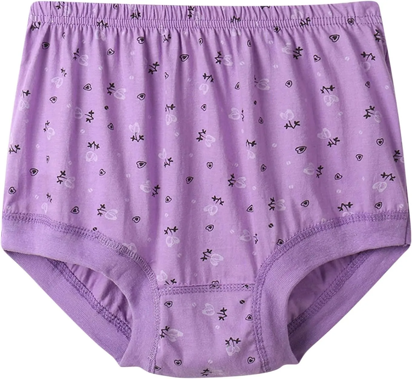 Womens Cotton Underpant Panty Mid-aged Mom Plus Size Cotton Briefs Panty High Waist Loose Casual Panties Underwear