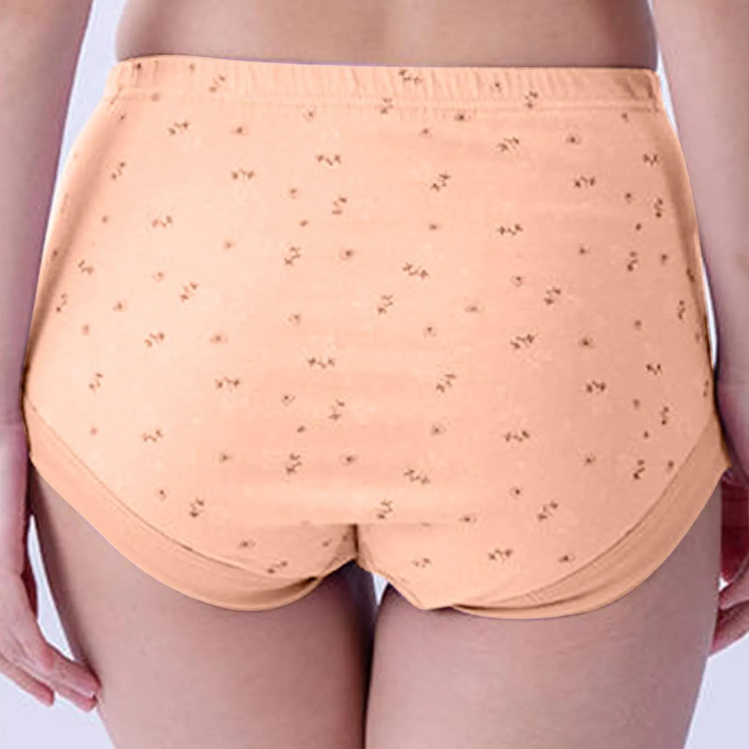 Womens Cotton Underpant Panty Mid-aged Mom Plus Size Cotton Briefs Panty High Waist Loose Casual Panties Underwear