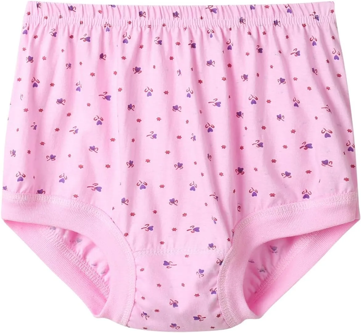Womens Cotton Underpant Panty Mid-aged Mom Plus Size Cotton Briefs Panty High Waist Loose Casual Panties Underwear