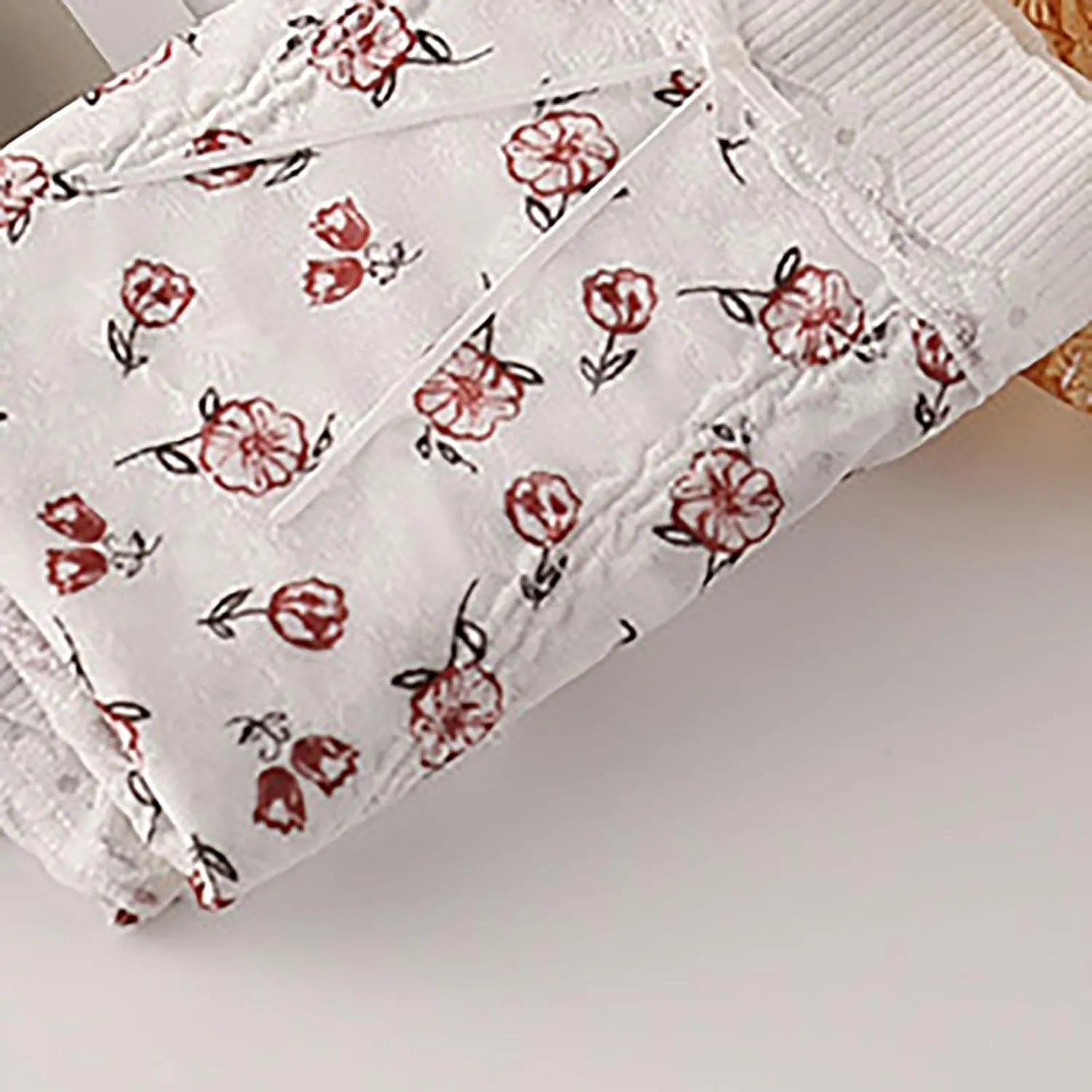Womens Cute Floral Print Panties Lace Seamless Skin Soft Breathable Comfy Underpant High Waist Daily Casual Briefs