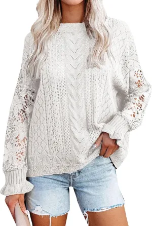 Women's Elegant Pullover Sweater Mock Neck Slim Fit Long Sleeve Knitted Ribbed Chunky Vacation Jumper Tops