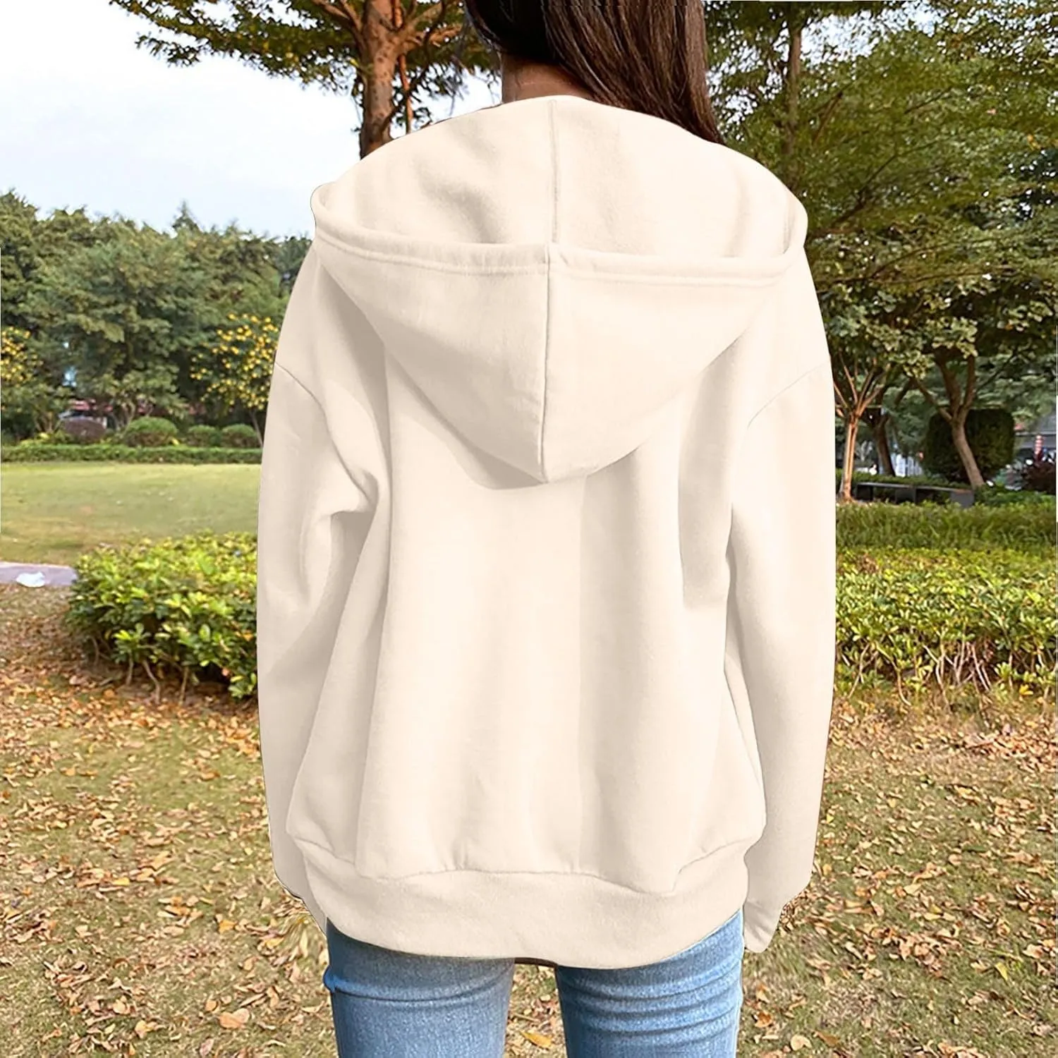 Womens Fashion Fall Winter Coats with Pockets Hooded Sweatshirt Long Sleeve Zip Up Hoodie Tops 2025 New Hoodies