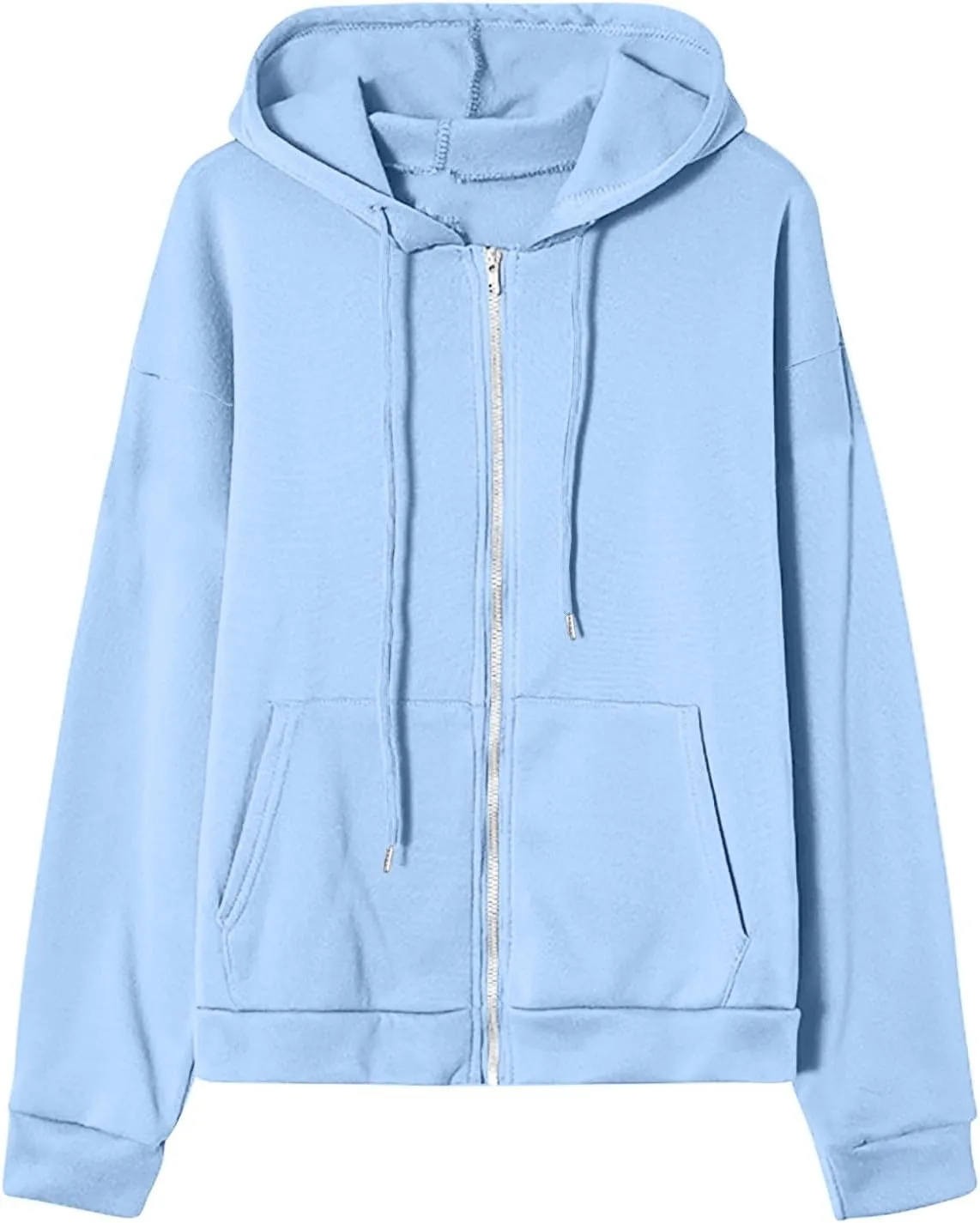 Womens Fashion Fall Winter Coats with Pockets Hooded Sweatshirt Long Sleeve Zip Up Hoodie Tops 2025 New Hoodies