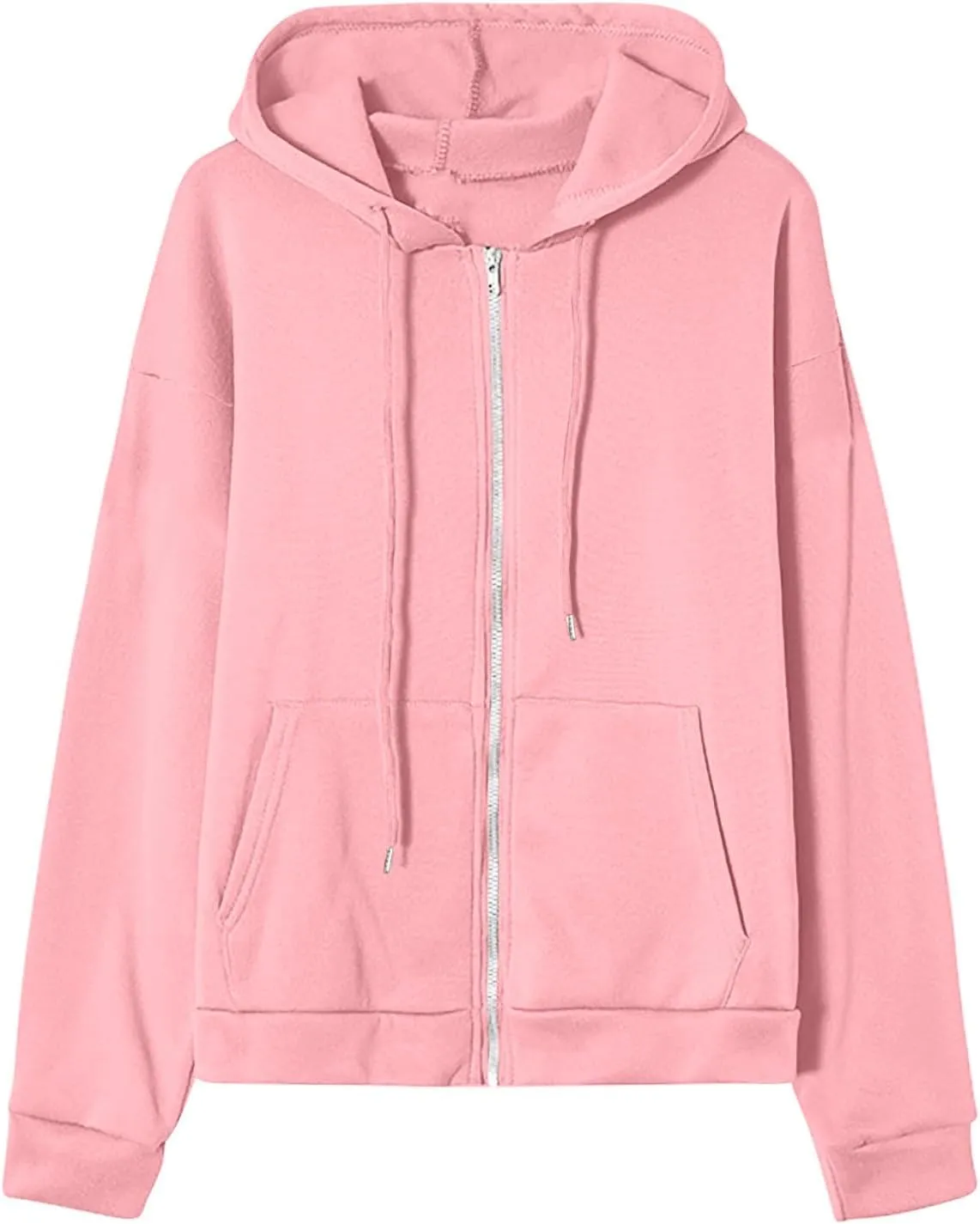 Womens Fashion Fall Winter Coats with Pockets Hooded Sweatshirt Long Sleeve Zip Up Hoodie Tops 2025 New Hoodies