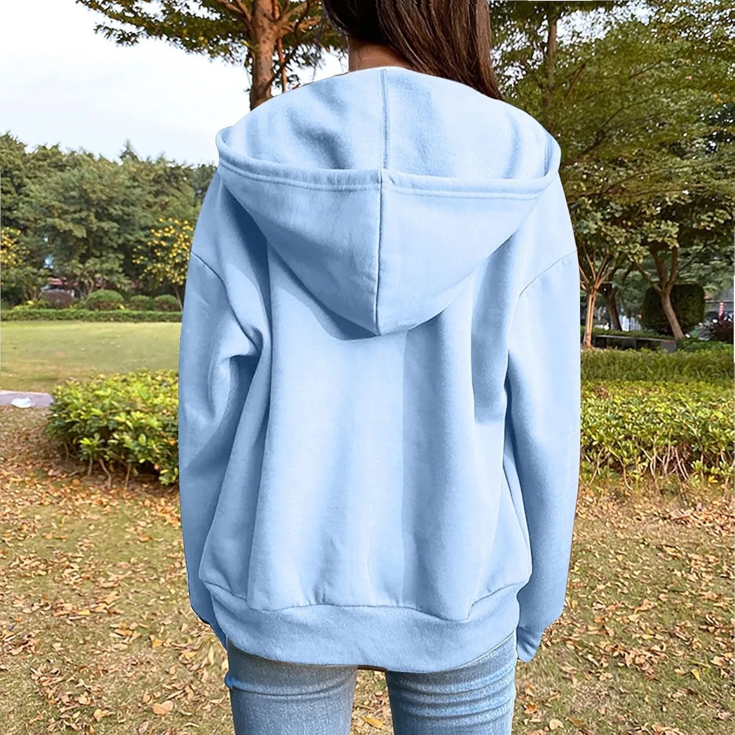 Womens Fashion Fall Winter Coats with Pockets Hooded Sweatshirt Long Sleeve Zip Up Hoodie Tops 2025 New Hoodies