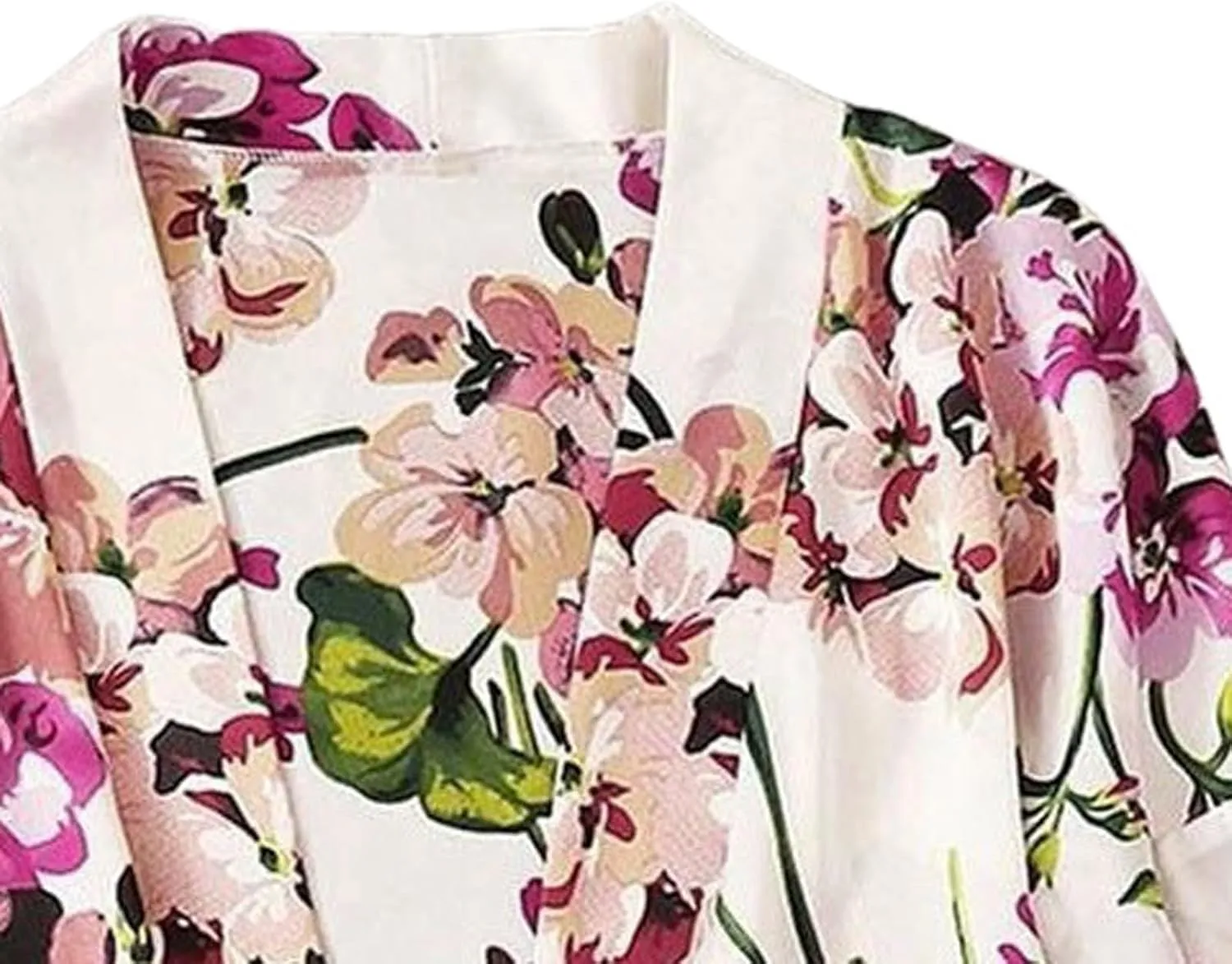 Women's Flamingo Print Cami Top and Shorts Satin Silk Pj Sets Lingerie Set with Robe Pajamas Sleepwear Loungewear