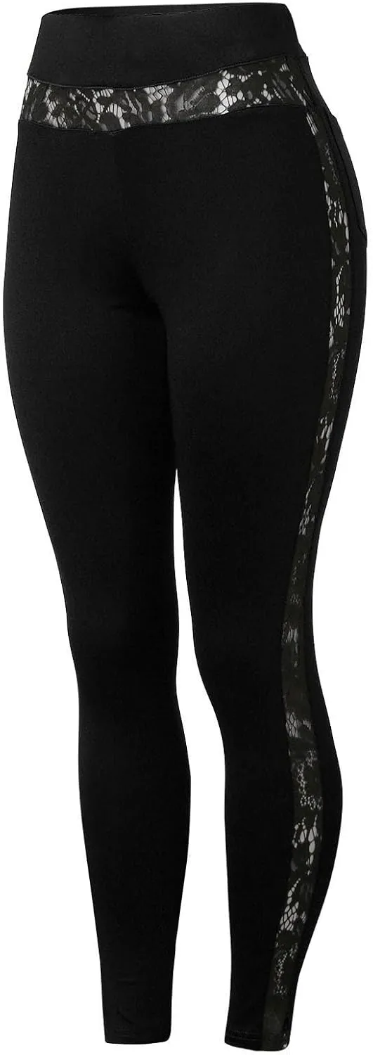 Women's Flare Yoga Pants with Pockets Pants Tummy Tights Workout Yoga Yoga Pants High-Waisted and Wide Leg Workout