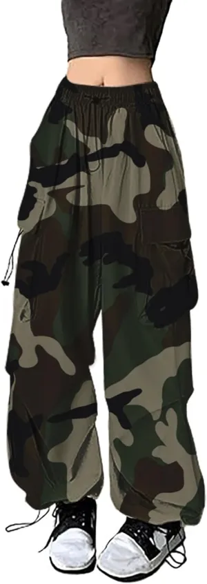 Womens Fleece Pajama Pants Linen Pants Women Summer Wide Leg Pants Drawstring Elastic Waist Pants High Waisted Lounge Pants Casual Beach Trousers Camo Cargo Pants for Women