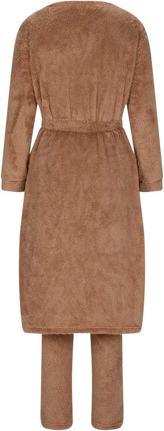 Women's Fuzzy 3 Piece Pjs Set Teddy Loungewear Open Front Cardigan and Crop Tank Tops with Pants Soft Lounge Sets