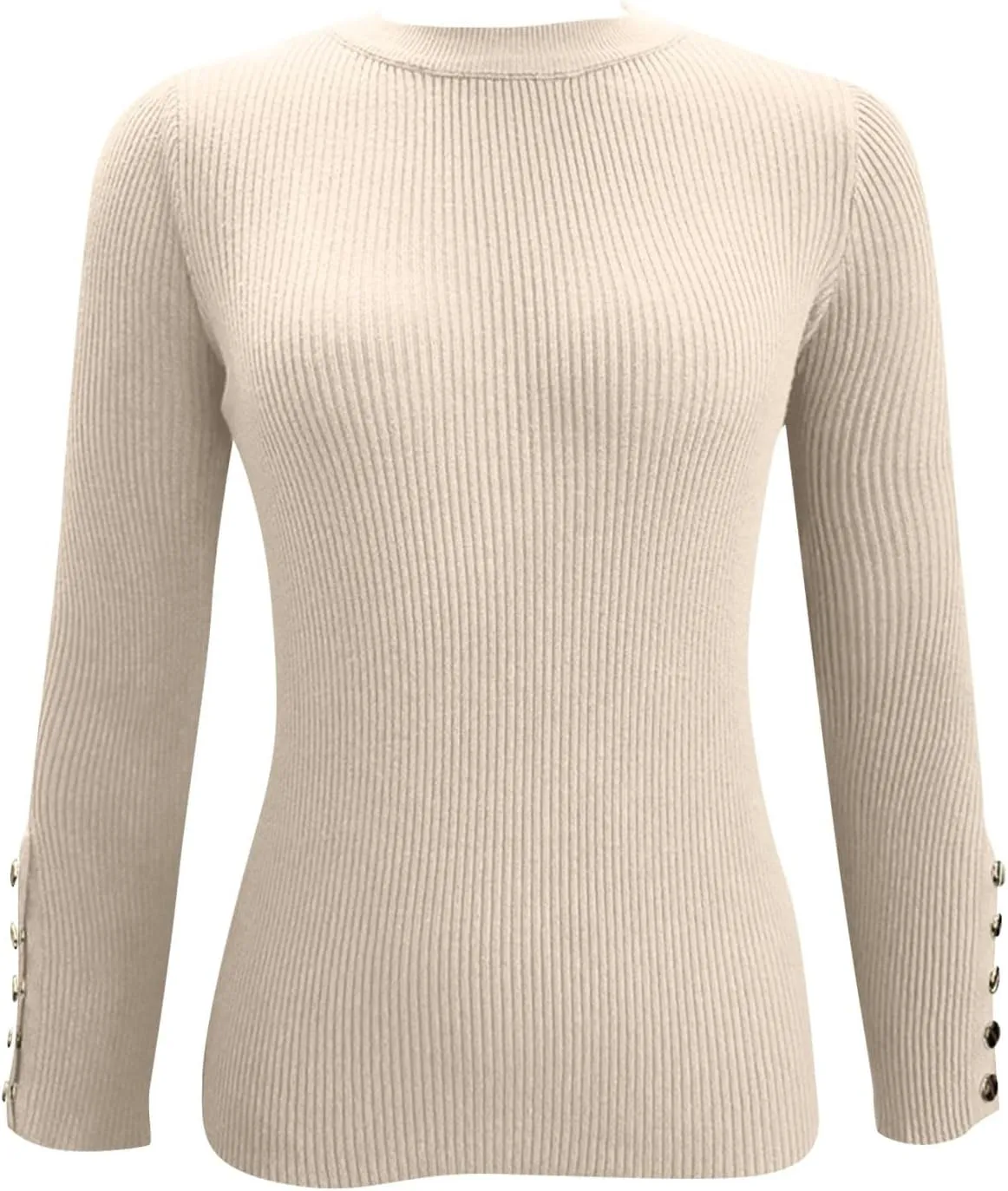 Womens Going Out Tops Long Sleeve Turtle Neck Ribbed Sweaters Trendy Winter Button Sexy Tops Fall Classic Cute Clothes