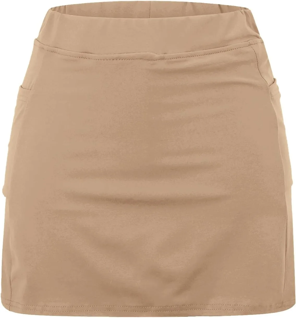 Womens Golf Pleated Tennis Skirts Solid Color Style Soft Culottes Skinny Mid Waisted Athletic Sport Short Skirts