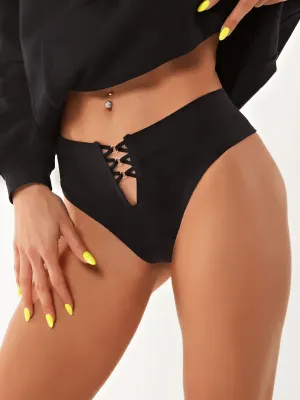 Women's Lace-Up Low-Rise Thong Panties - SF2192