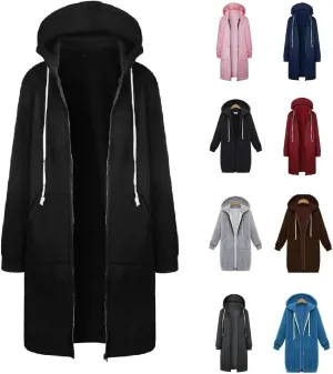 Women's Lightweight Fleece Jacket Full Zip Hoodie Y2K Spring Long Sleeve Sweatshirt Casual Streetwear Outerwear