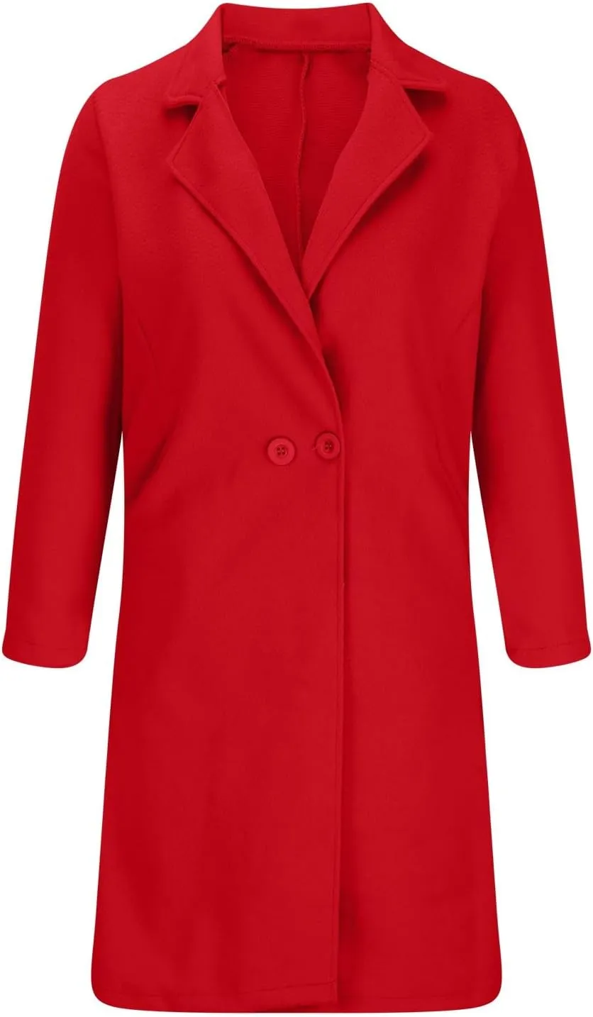 Women's Long Cardigan Sweaters Oversized Fall Dressy Lapel Coatigan Jackets Casual Trendy Winter Wool Pea Coat