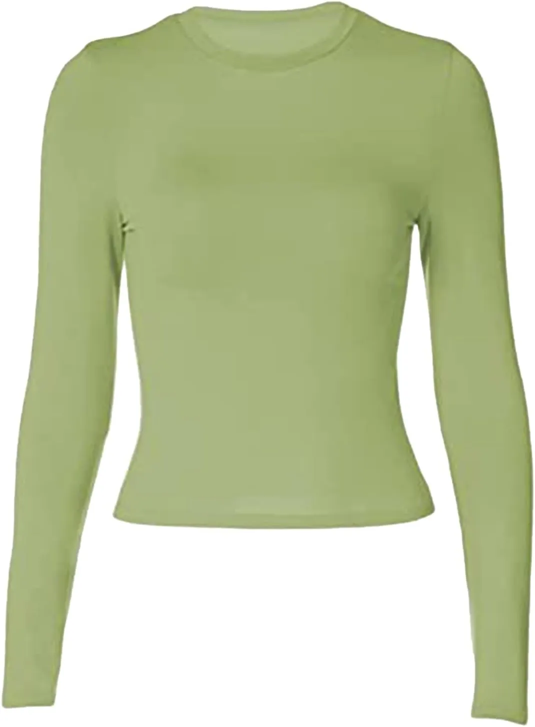 Womens Long Sleeve Shirts 2024 Basic Crop Tops Fashion Slim Fit Y2k Workout Clothes Crew Neck Stretch Tshirt Outfits