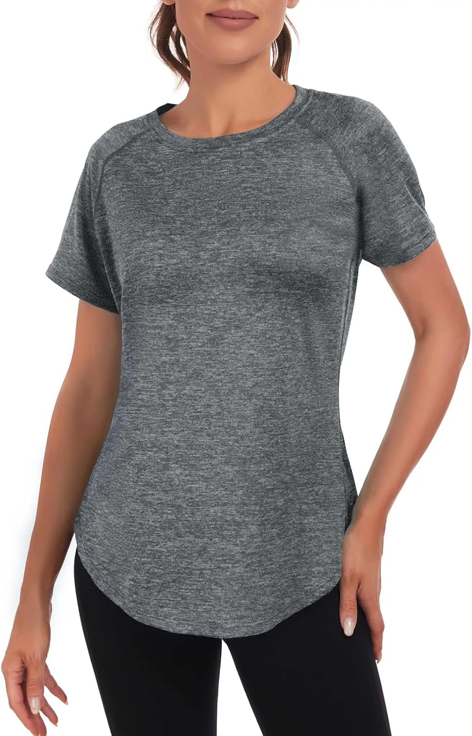 Women's Long Workout Tops,Short Sleeve Dry-Fit Mesh Open Back Loose Fit Gym Athletic Running Shirts Exercise Tee