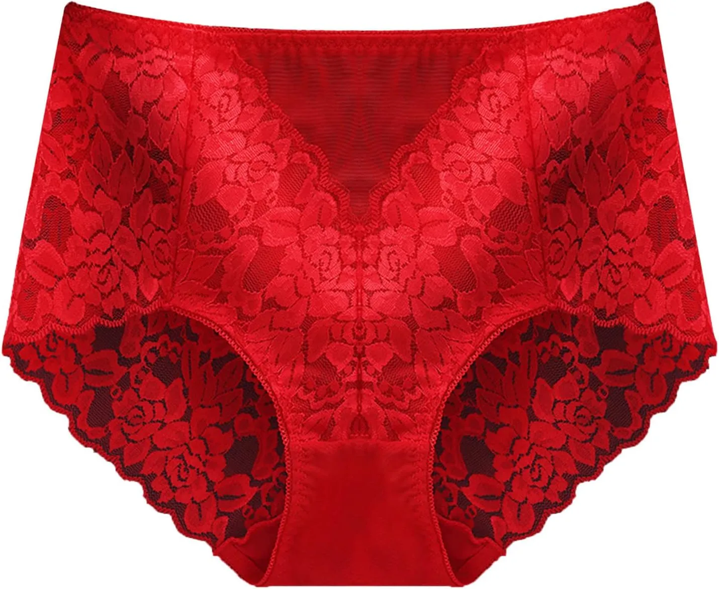 Women's Mid High Waist Sexy Lace Panties Seamless Brief Briefs Panties for Women