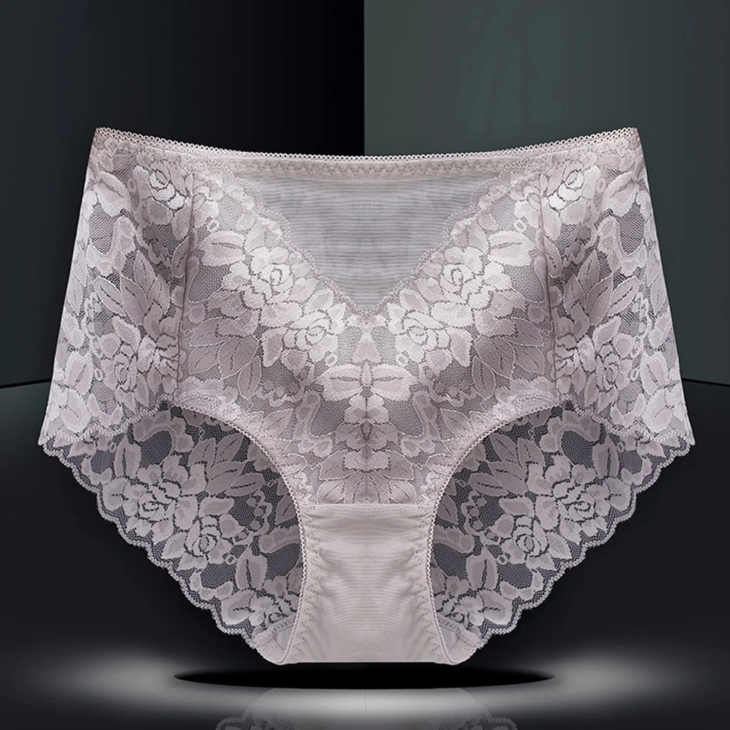 Women's Mid High Waist Sexy Lace Panties Seamless Brief Briefs Panties for Women